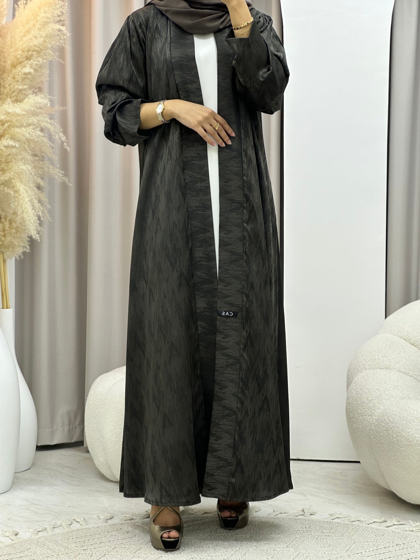 C 0409-05 Olive Printed Abaya