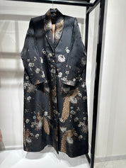 C 1357-02 Sepia Peacock Printed Abaya