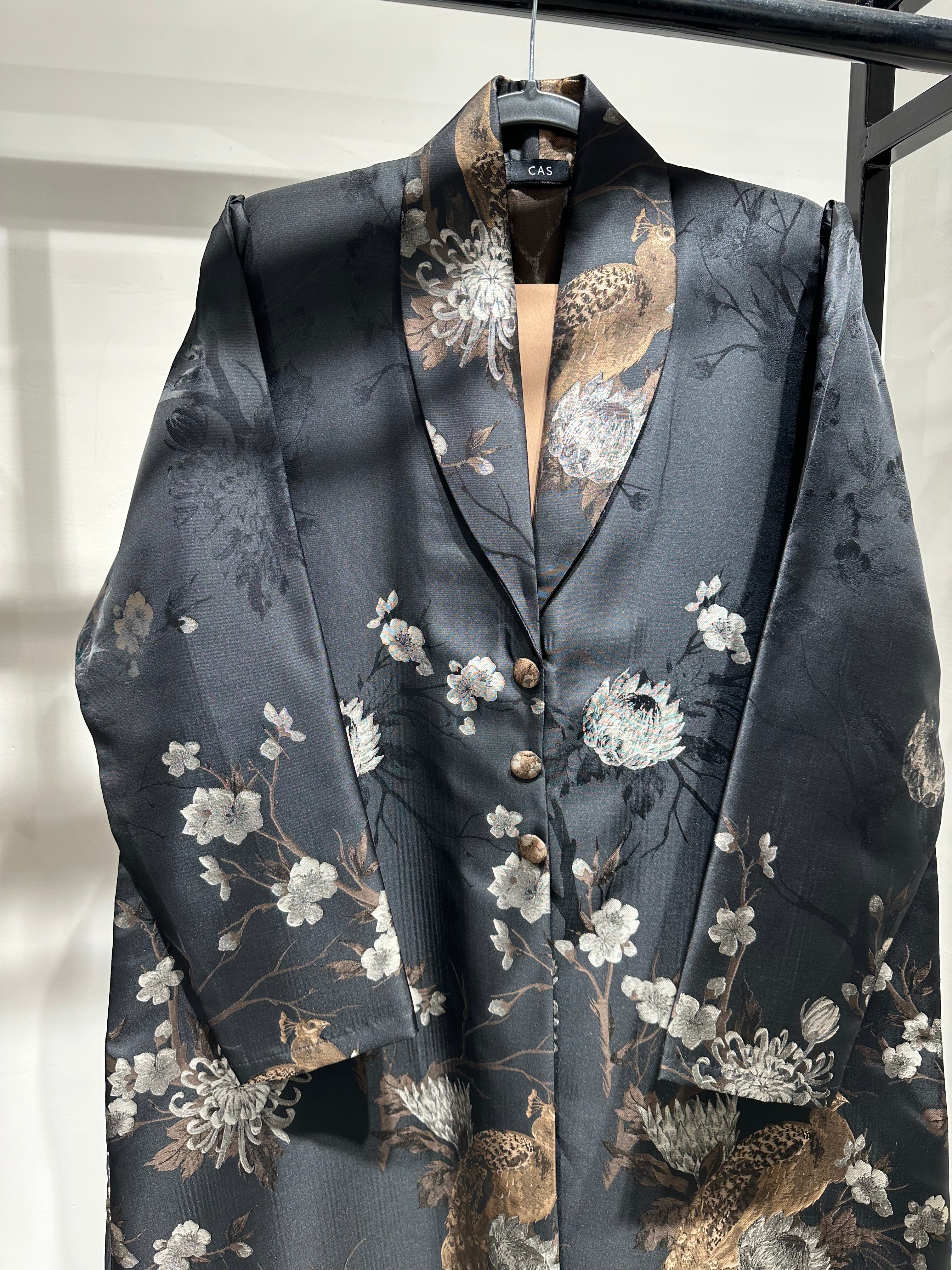C 1357-02 Sepia Peacock Printed Abaya