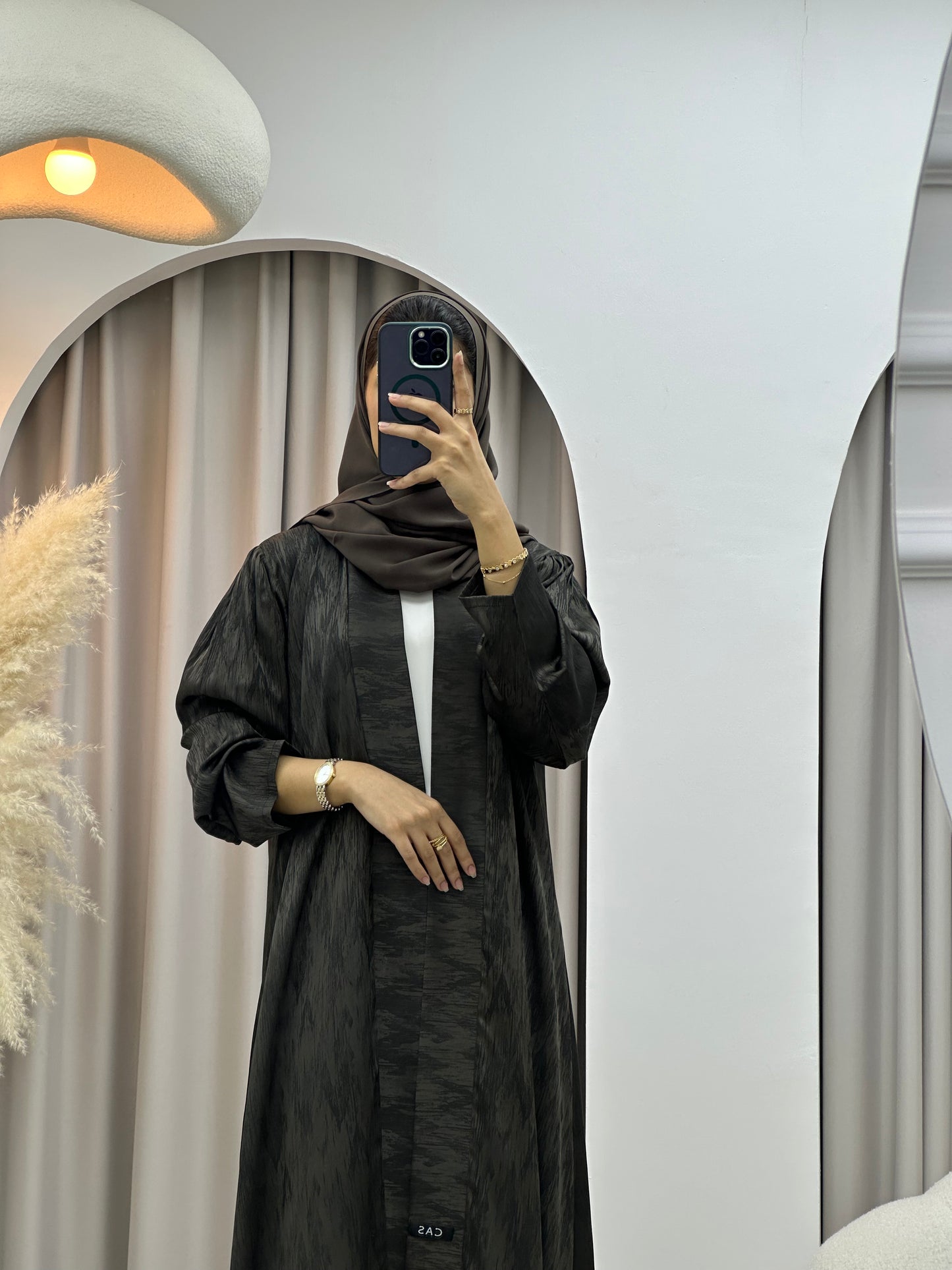 C 0409-05 Olive Printed Abaya