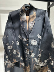 C 1357-02 Sepia Peacock Printed Abaya