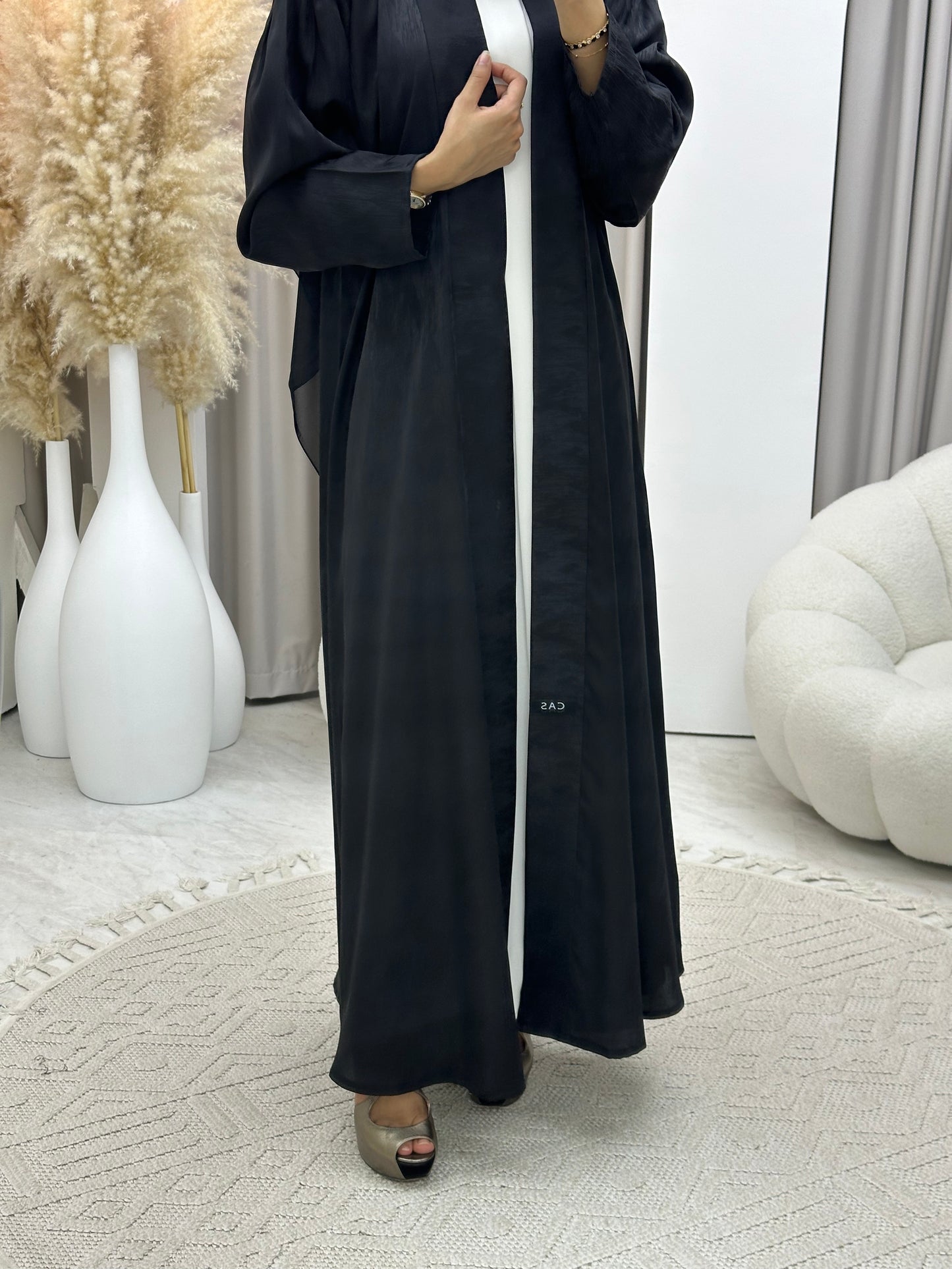 C 0409-01 Black Printed Abaya