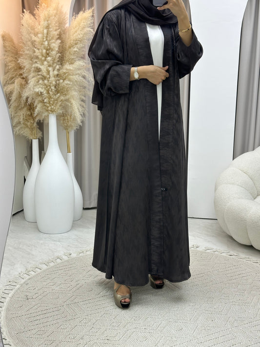 C 0409-02 Brown Printed Abaya