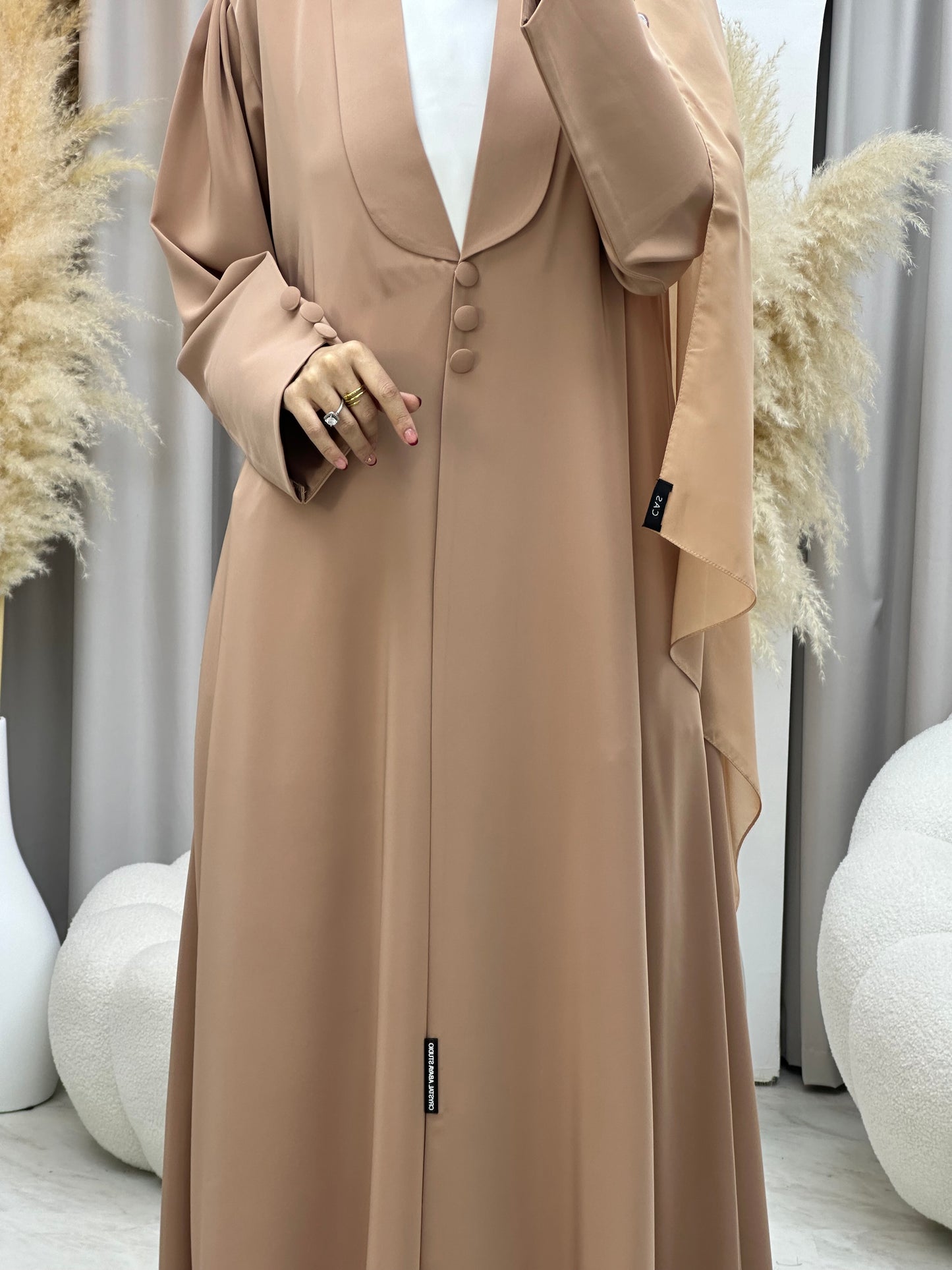 C 0012 Beige Coat Eid Abaya