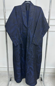 C 1358-02 Dark Blue Printed Abaya