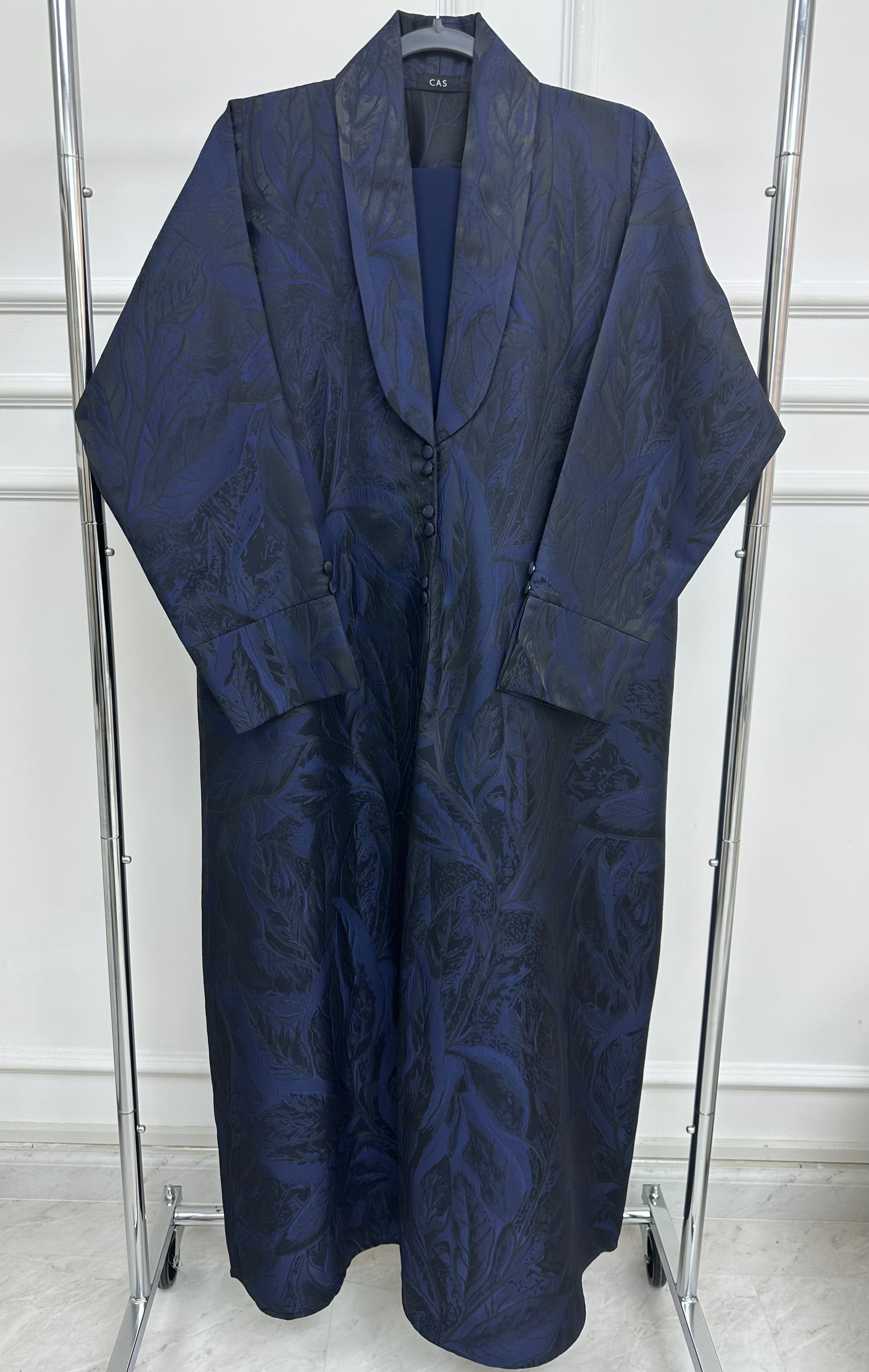 C 1358-02 Dark Blue Printed Abaya