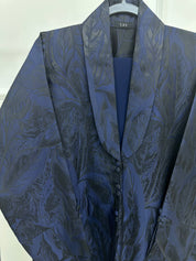 C 1358-02 Dark Blue Printed Abaya
