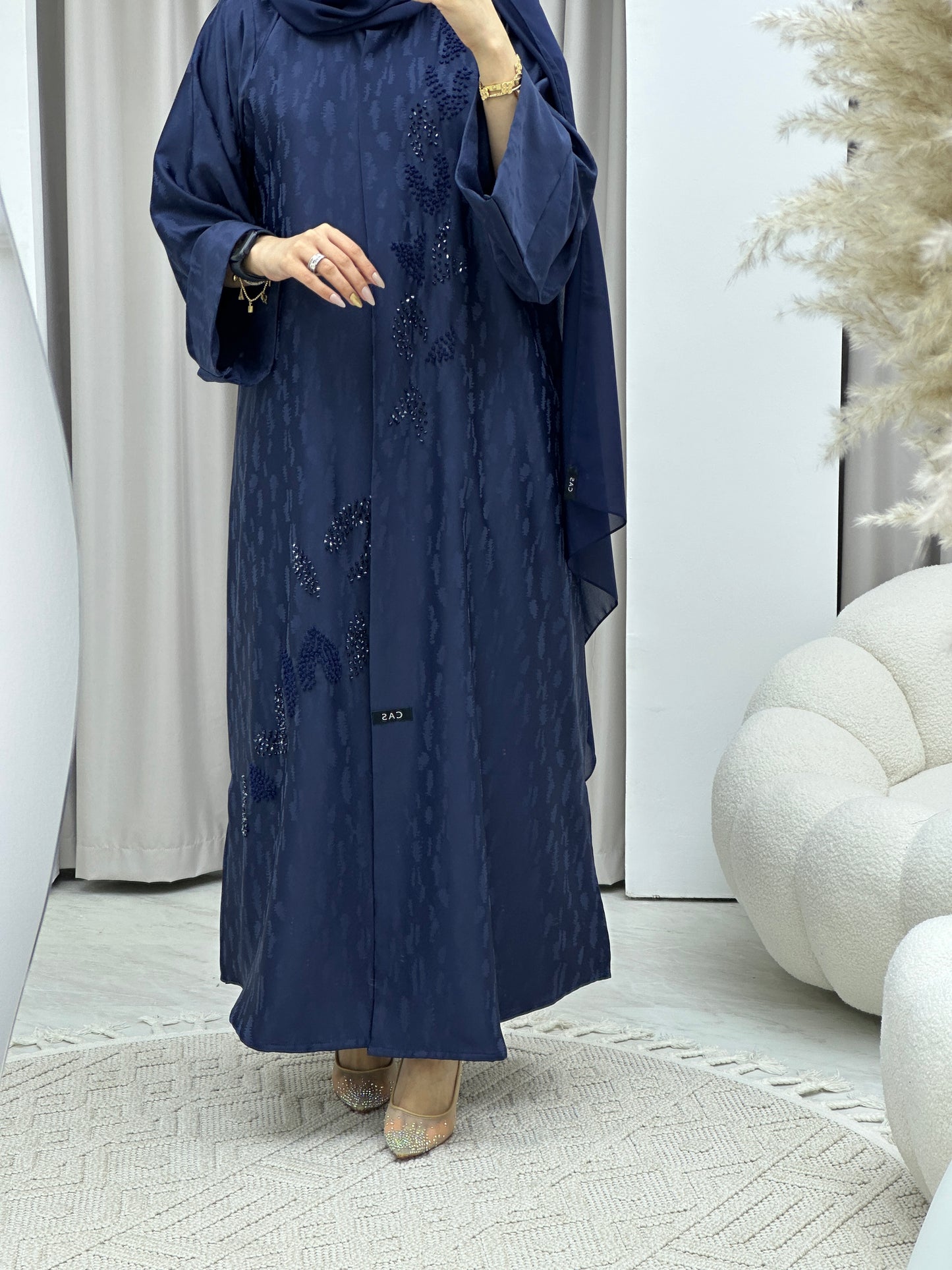 C Turkish Cupro Evening Blue Abaya