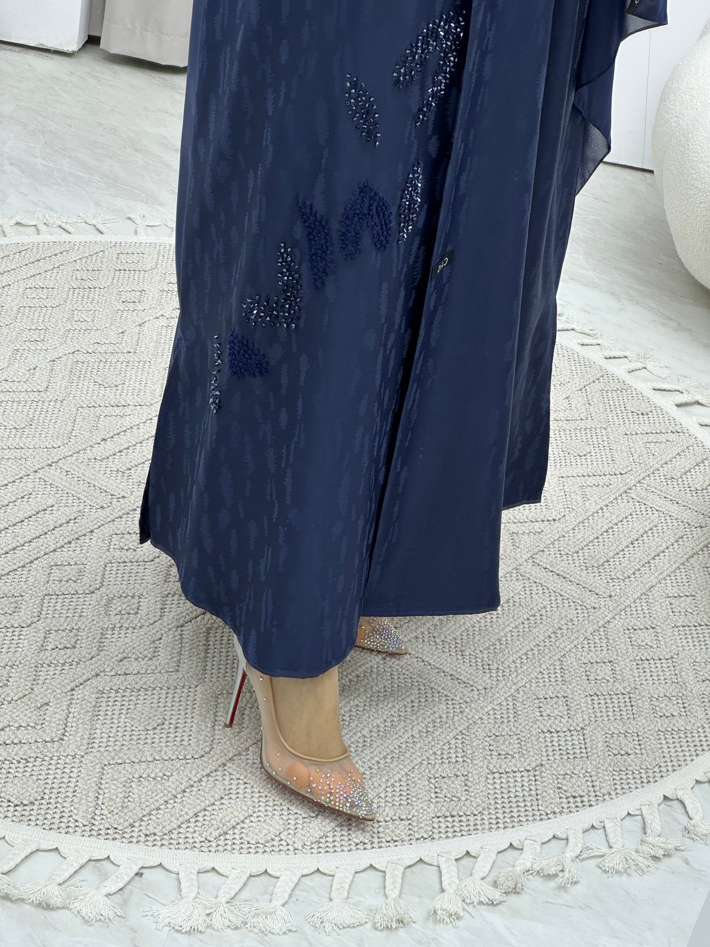 C Turkish Cupro Evening Blue Abaya