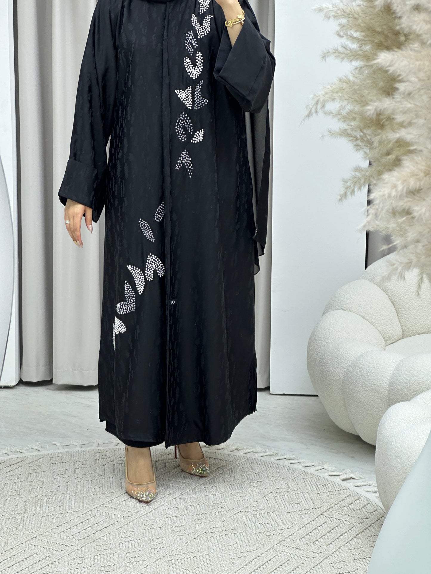 C Turkish Cupro Evening Black Abaya