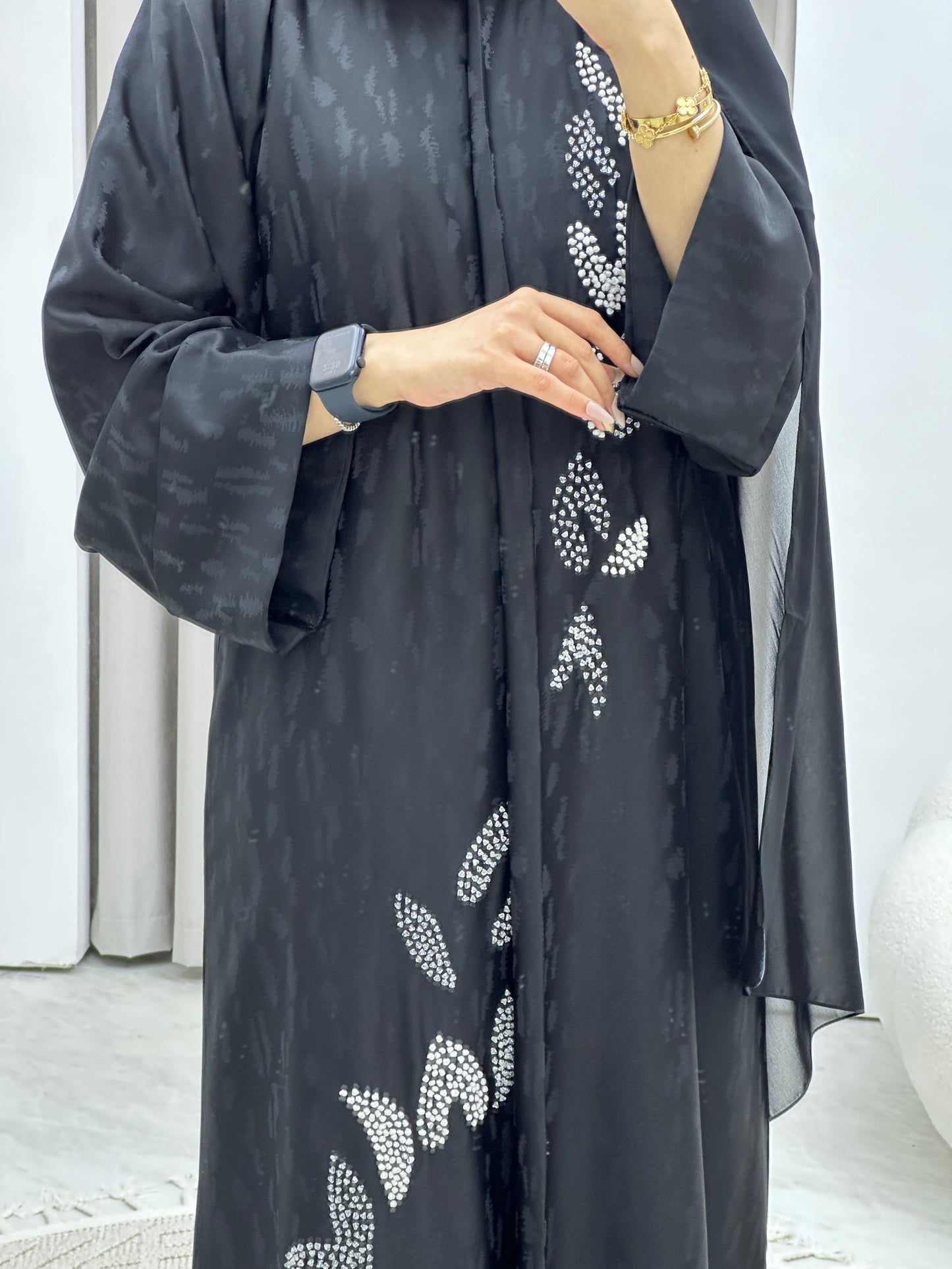 C Turkish Cupro Evening Black Abaya