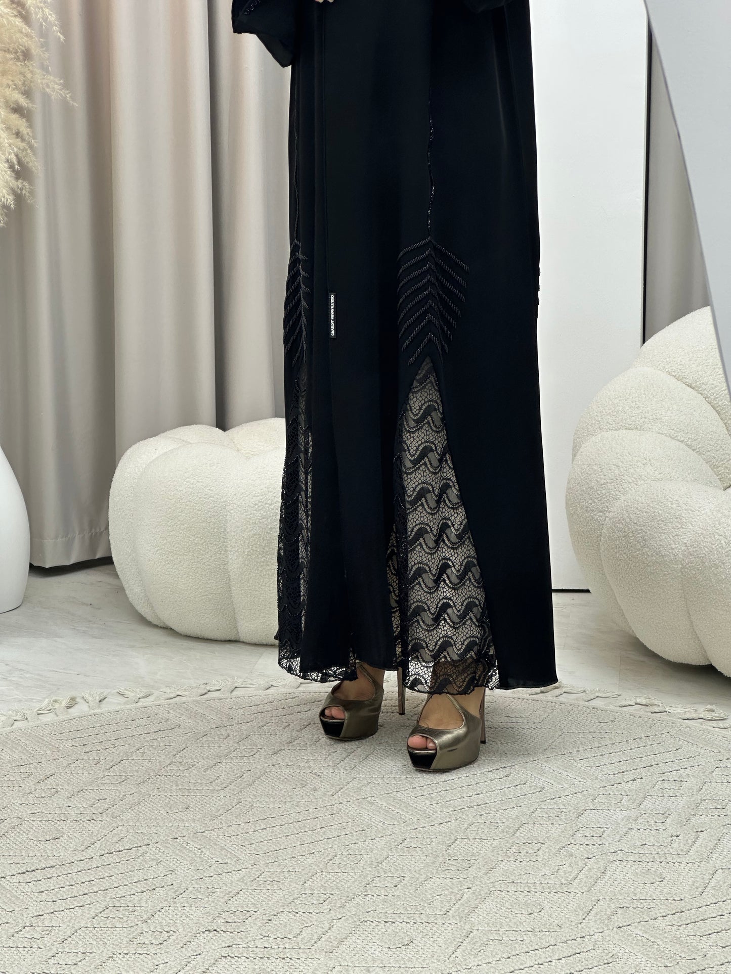 C 0411 Black Beaded Abaya