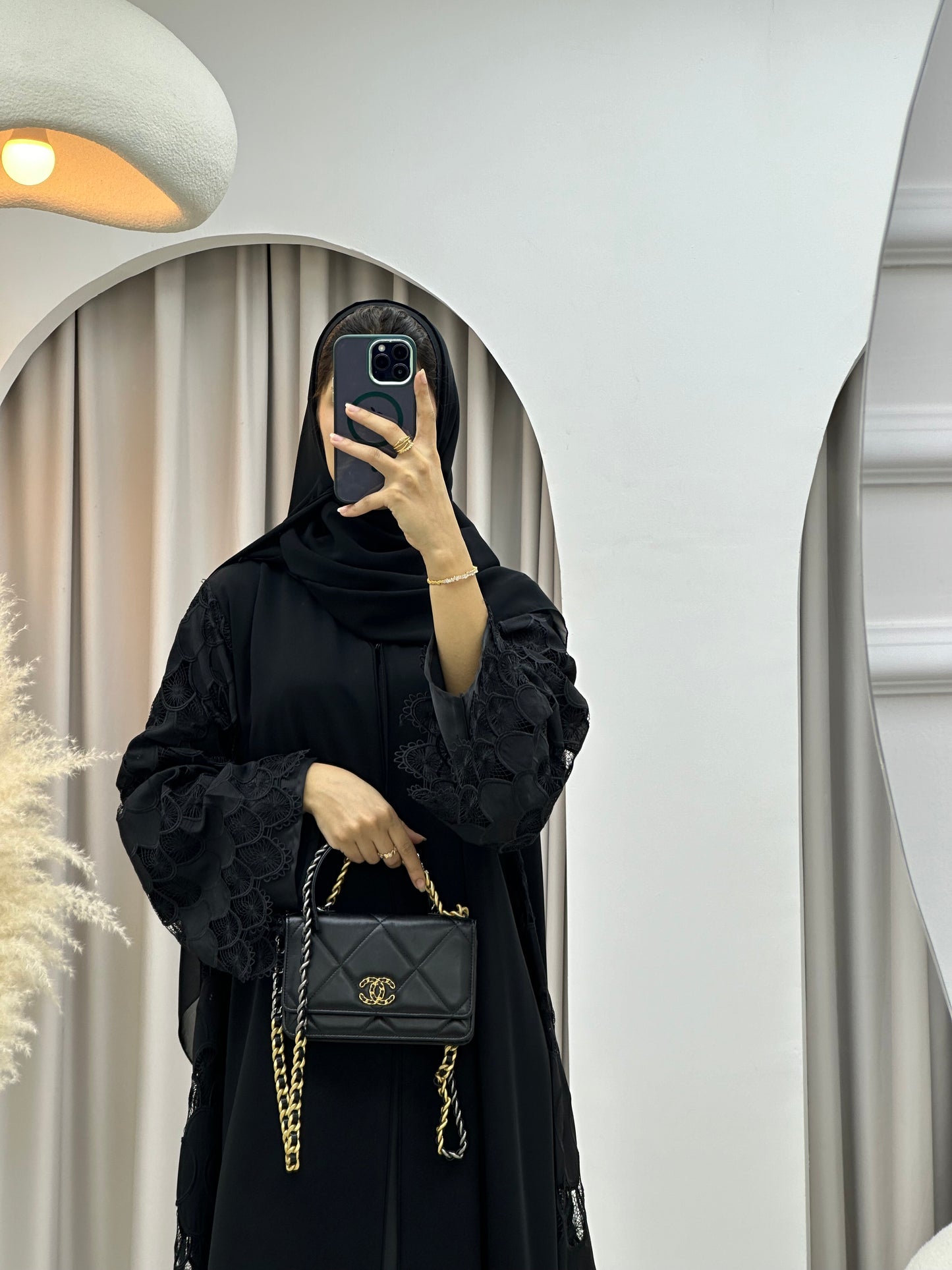 C 0223-01 Black Lace Abaya