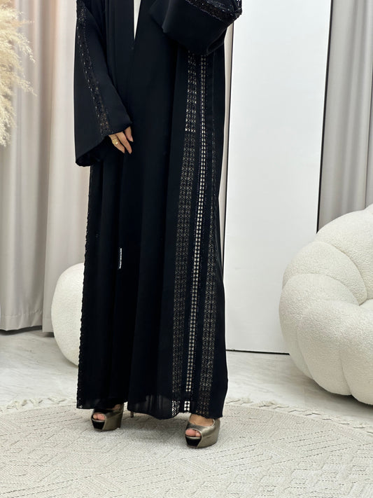 C 0417 Black Lace Abaya