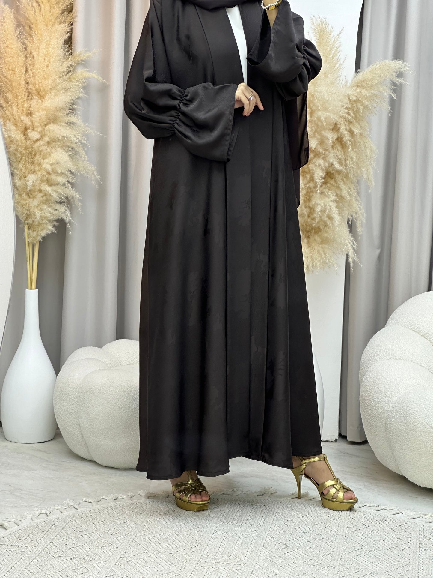 C 0020-02 Brown Floral Eid Abaya