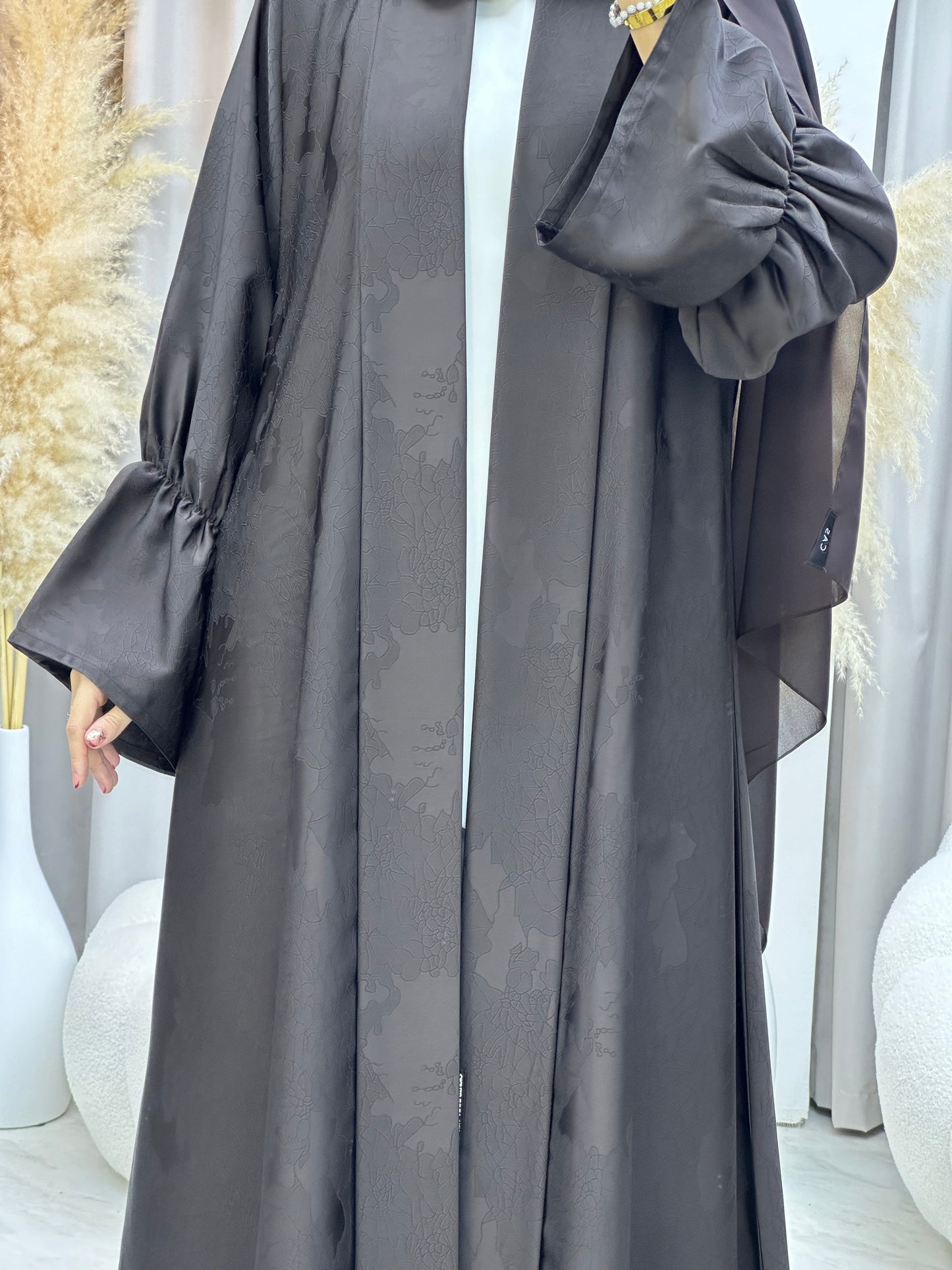 C 0020-02 Brown Floral Eid Abaya