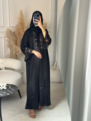 C 0934 Black Dantel Eid Abaya