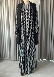 C 1601 Grey Wave Abaya