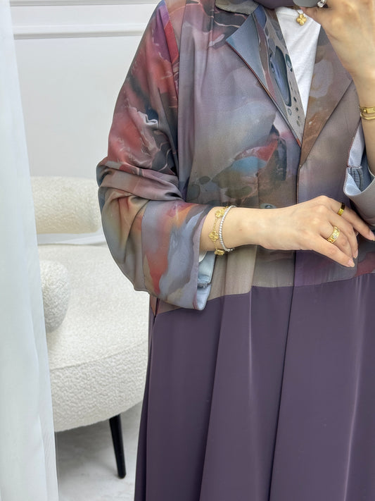 C 0912-02 Purple Eid Abaya