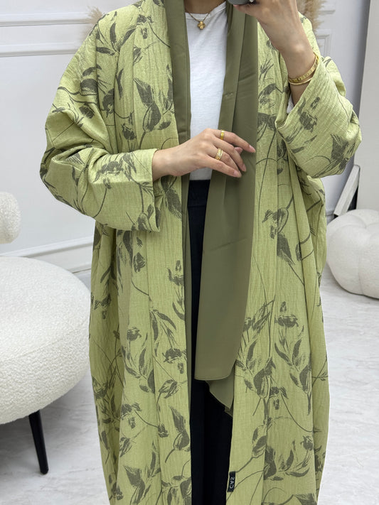 C 0987-01 Light Green Eid Abaya