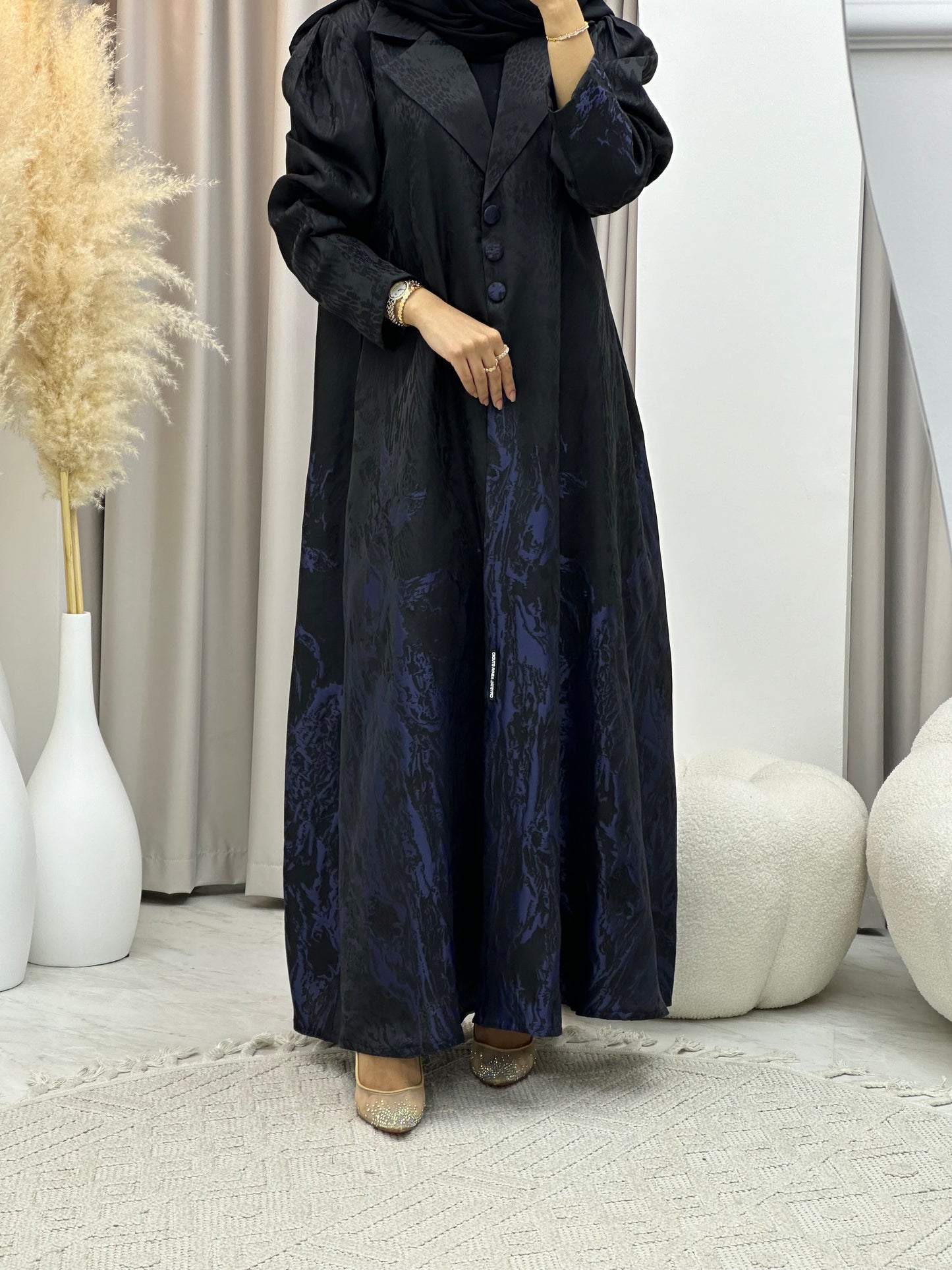 C 0218-02 Navy Blue Kloosh Abaya