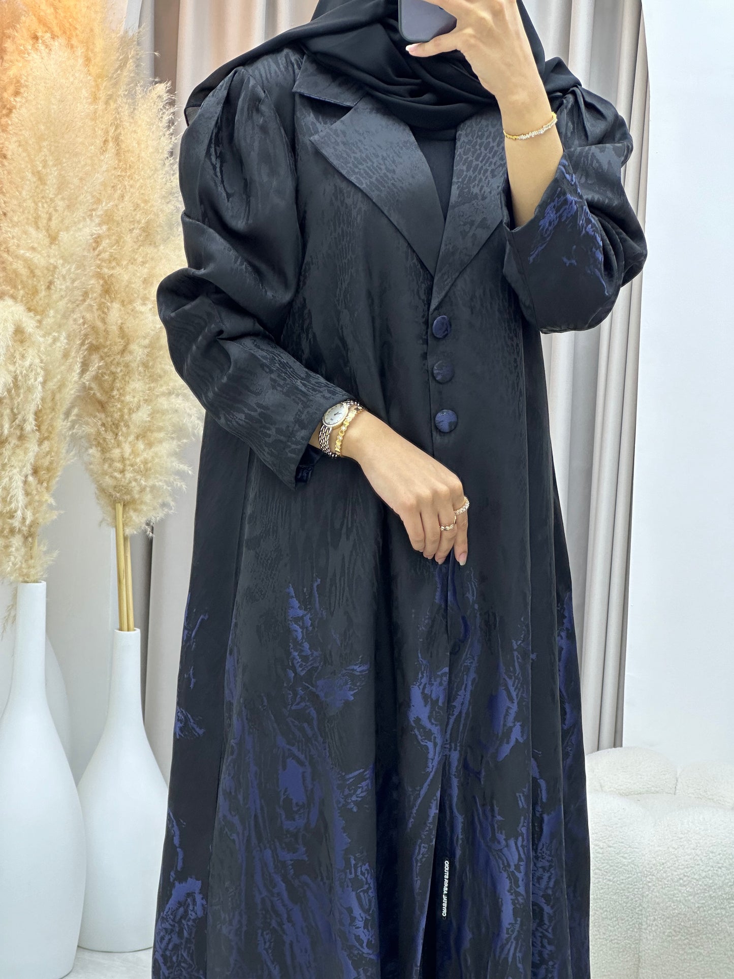 C 0218-02 Navy Blue Kloosh Abaya