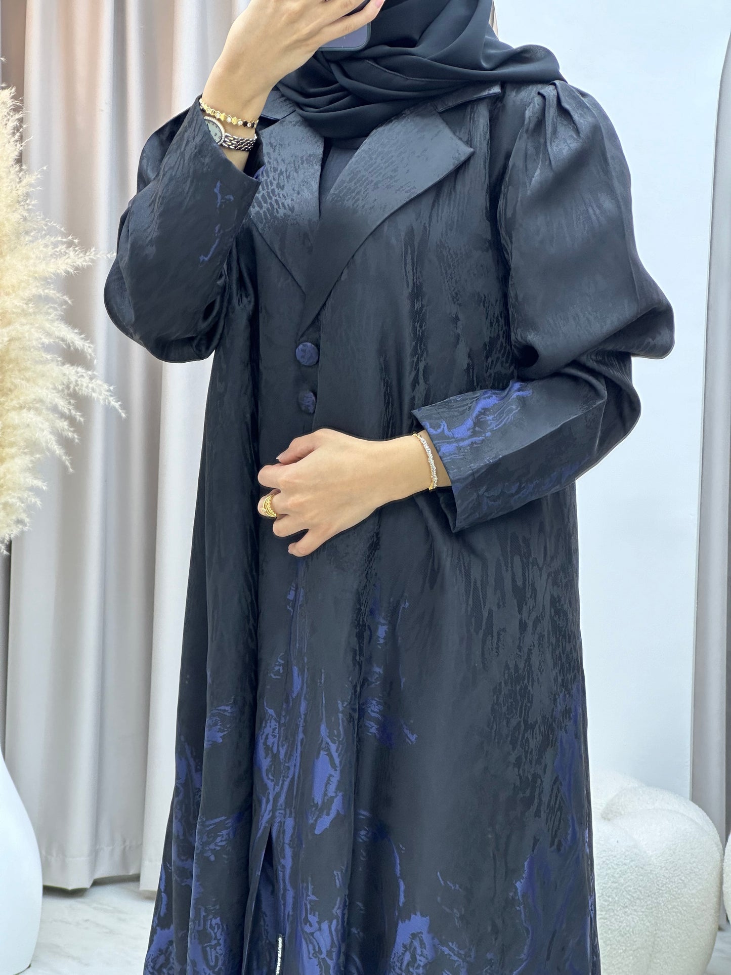 C 0218-02 Navy Blue Kloosh Abaya