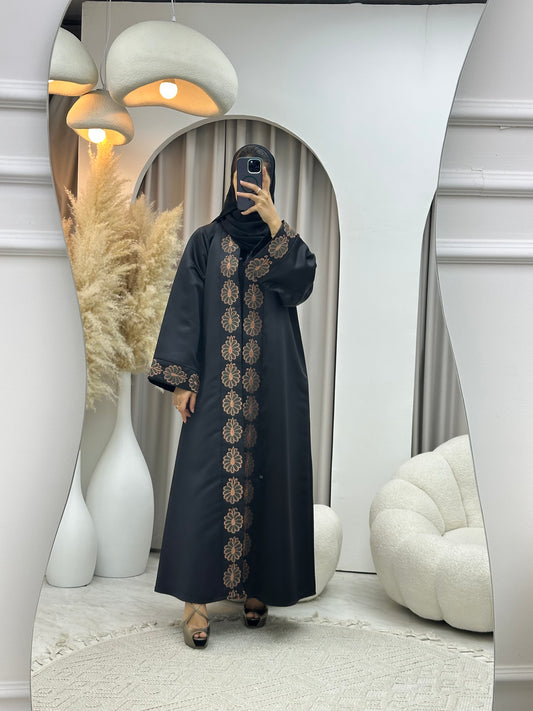 C 0428 Black Embroidery Abaya