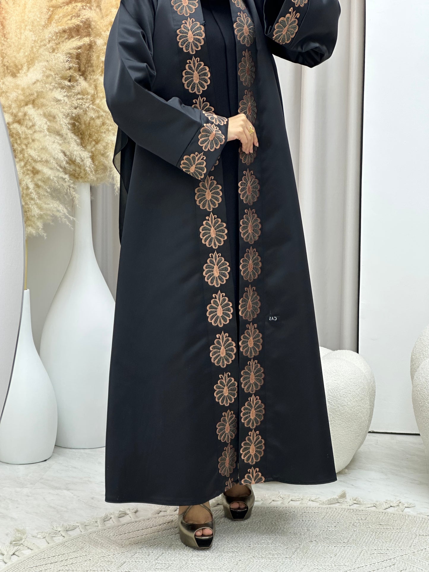 C 0428 Black Embroidery Abaya