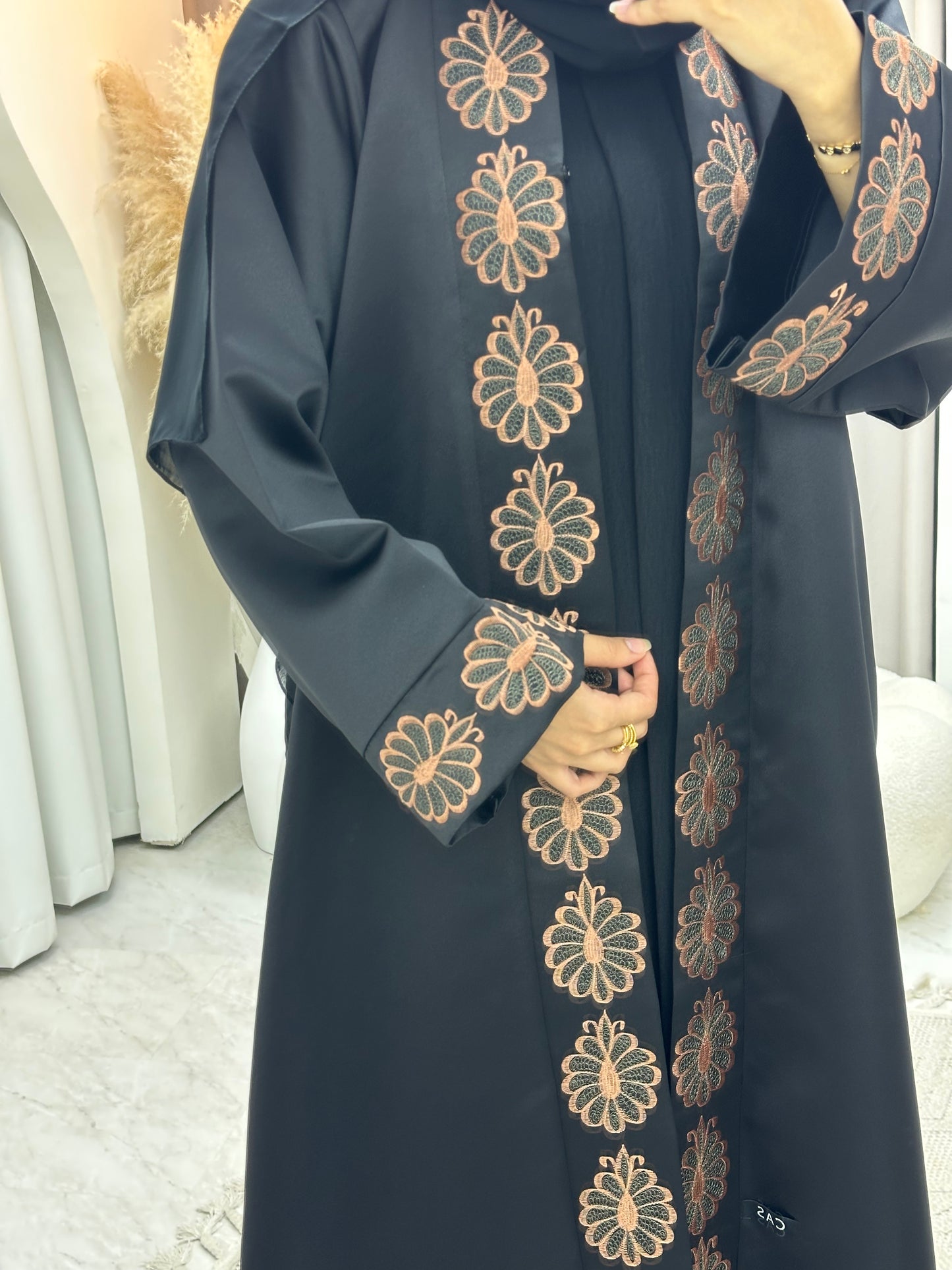 C 0428 Black Embroidery Abaya