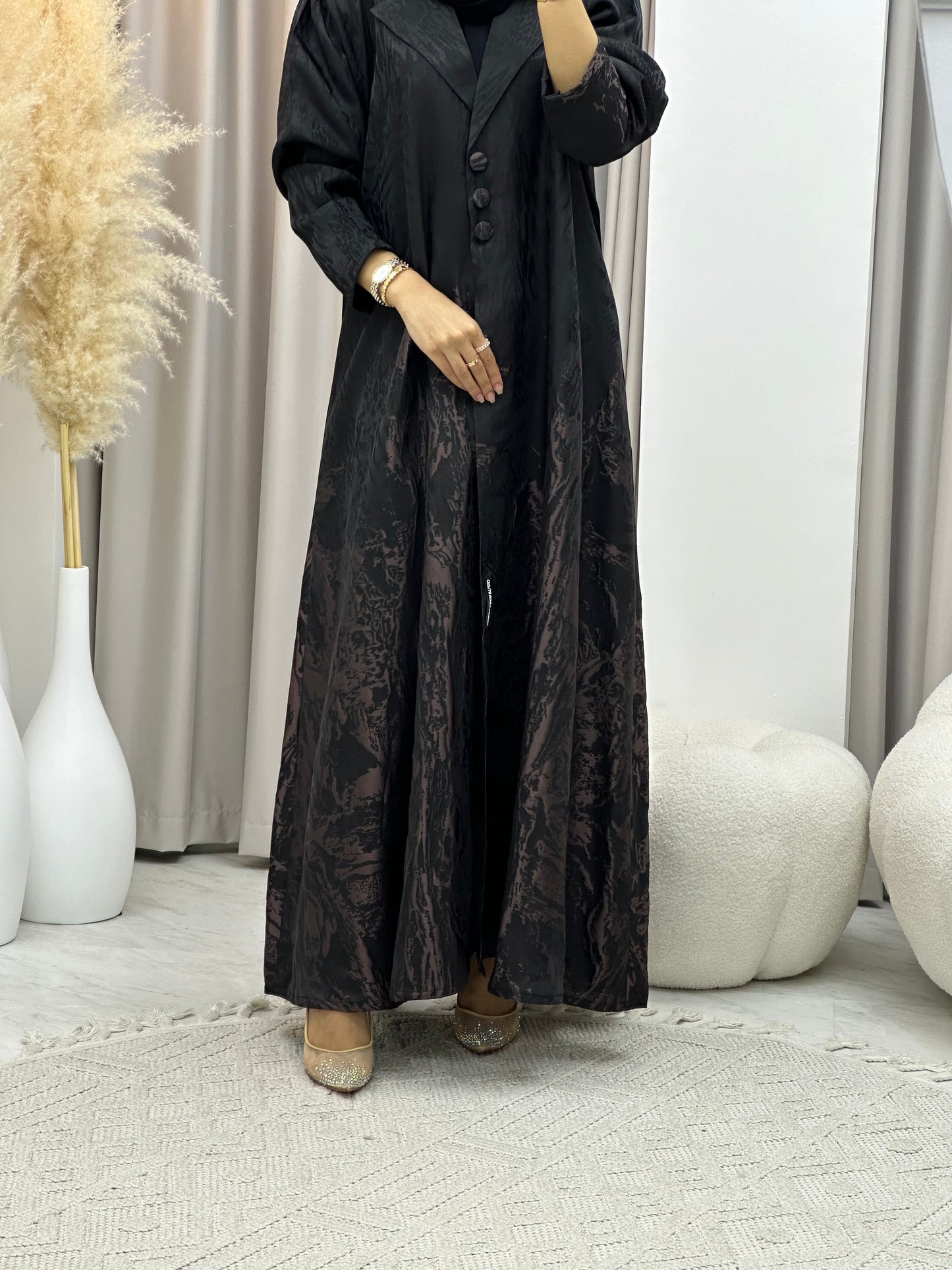 C 0218-02 Rose Gold Kloosh Abaya