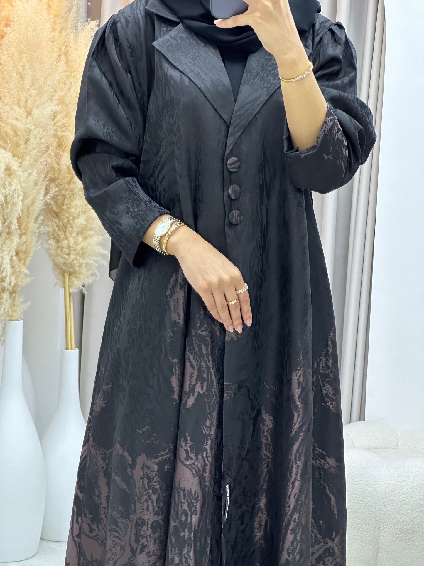 C 0218-02 Rose Gold Kloosh Abaya