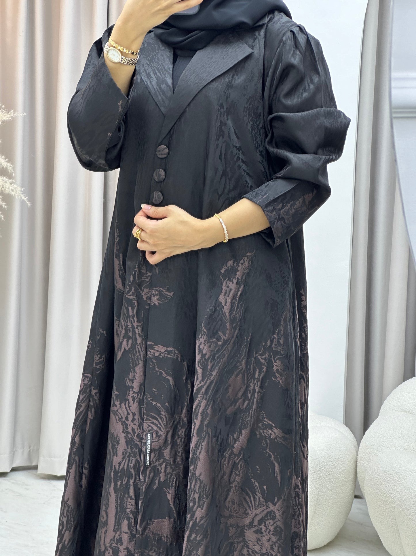 C RTW 0218-02 Rose Gold Kloosh Abaya