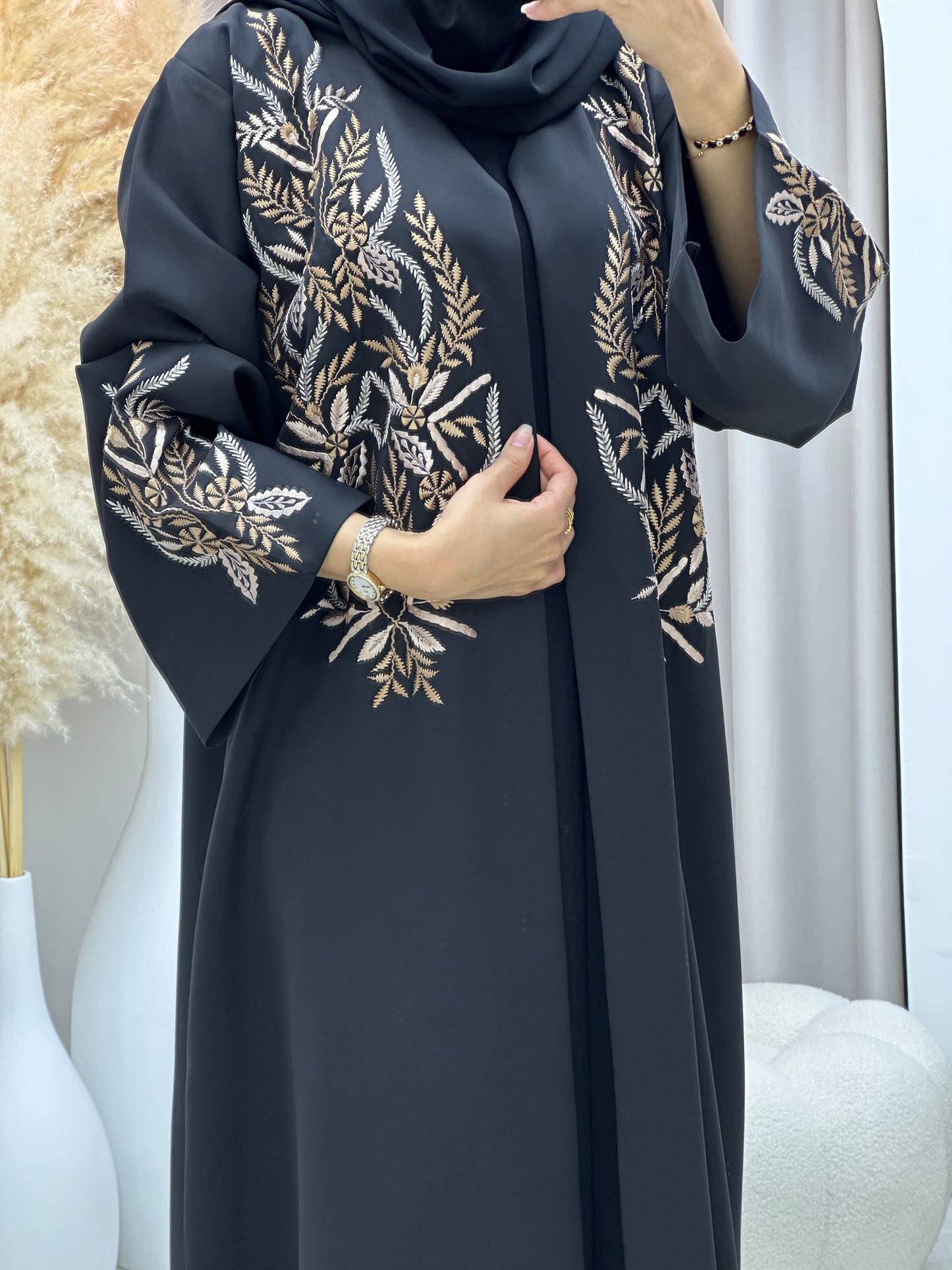 C 0432 Black Embroidery Abaya