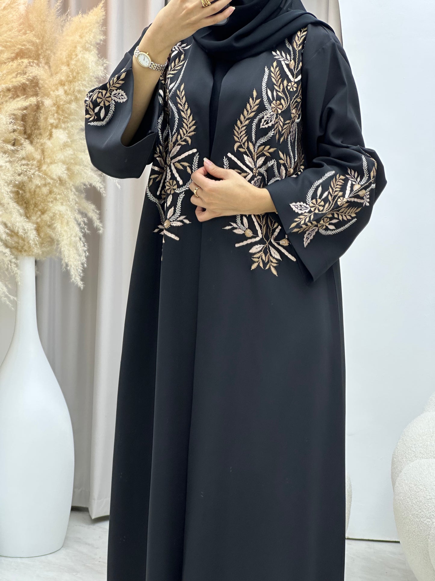 C 0432 Black Embroidery Abaya