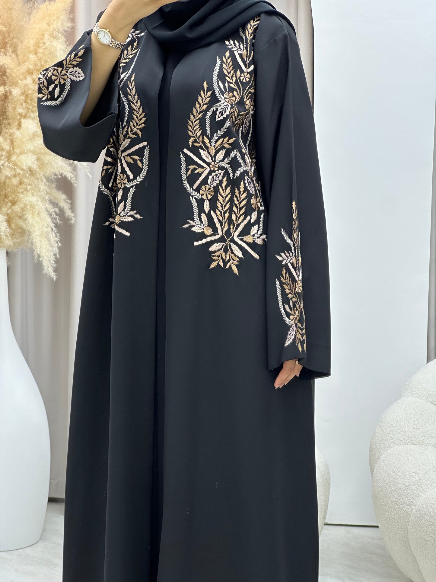 C 0432 Black Embroidery Abaya