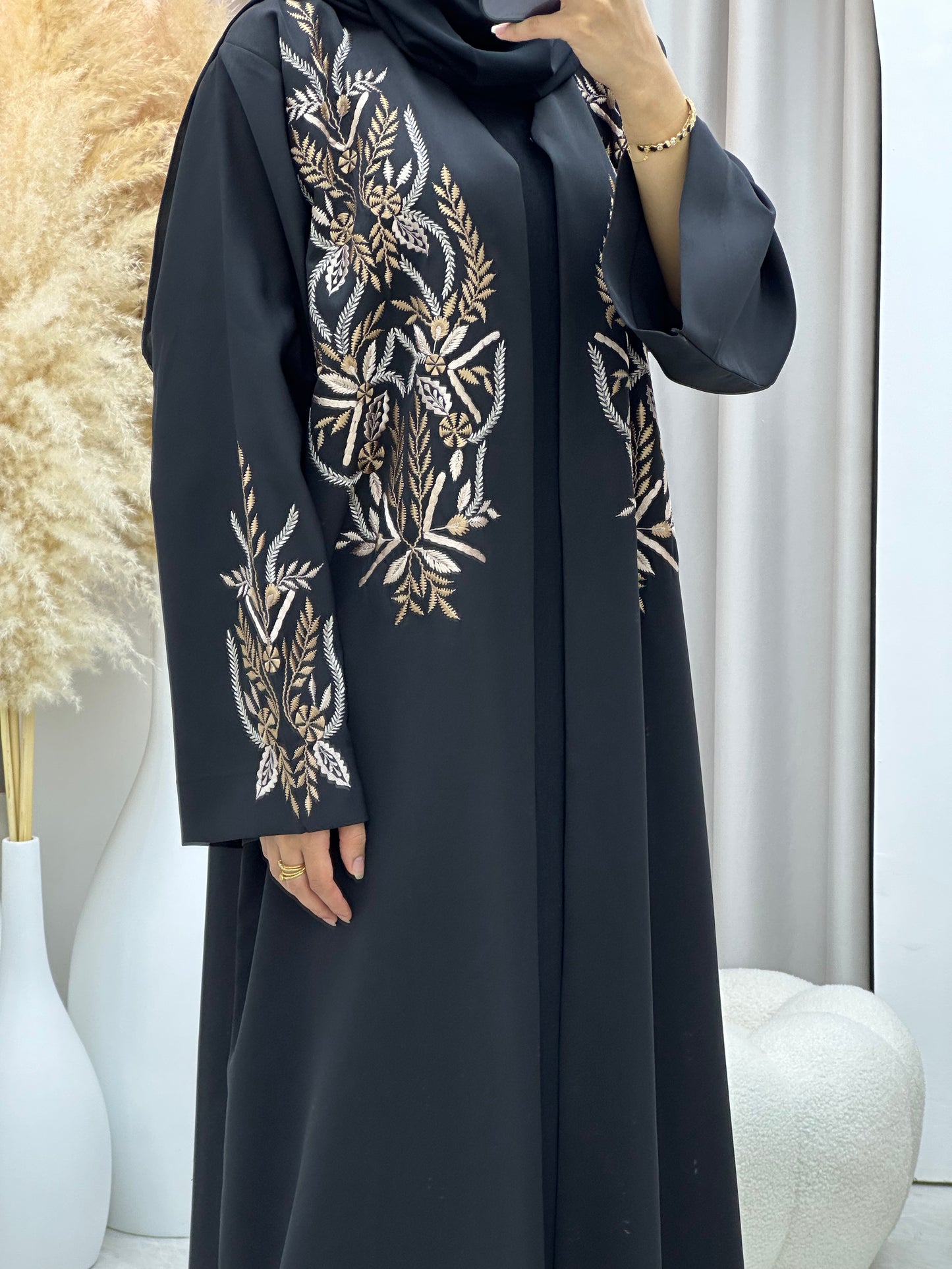 C 0432 Black Embroidery Abaya