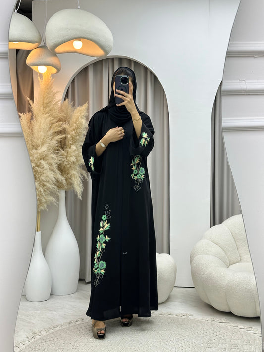 C 0436 Black Mint Abaya