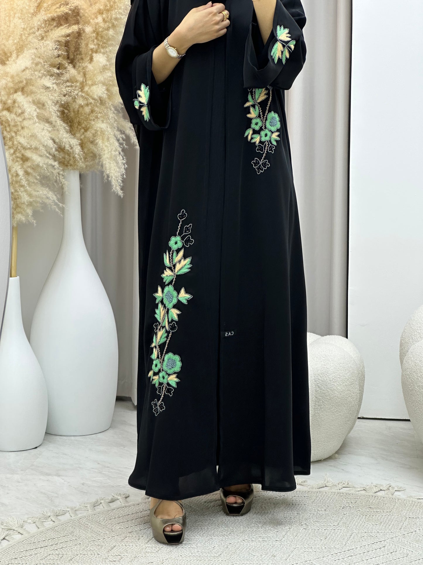 C 0436 Black Mint Abaya