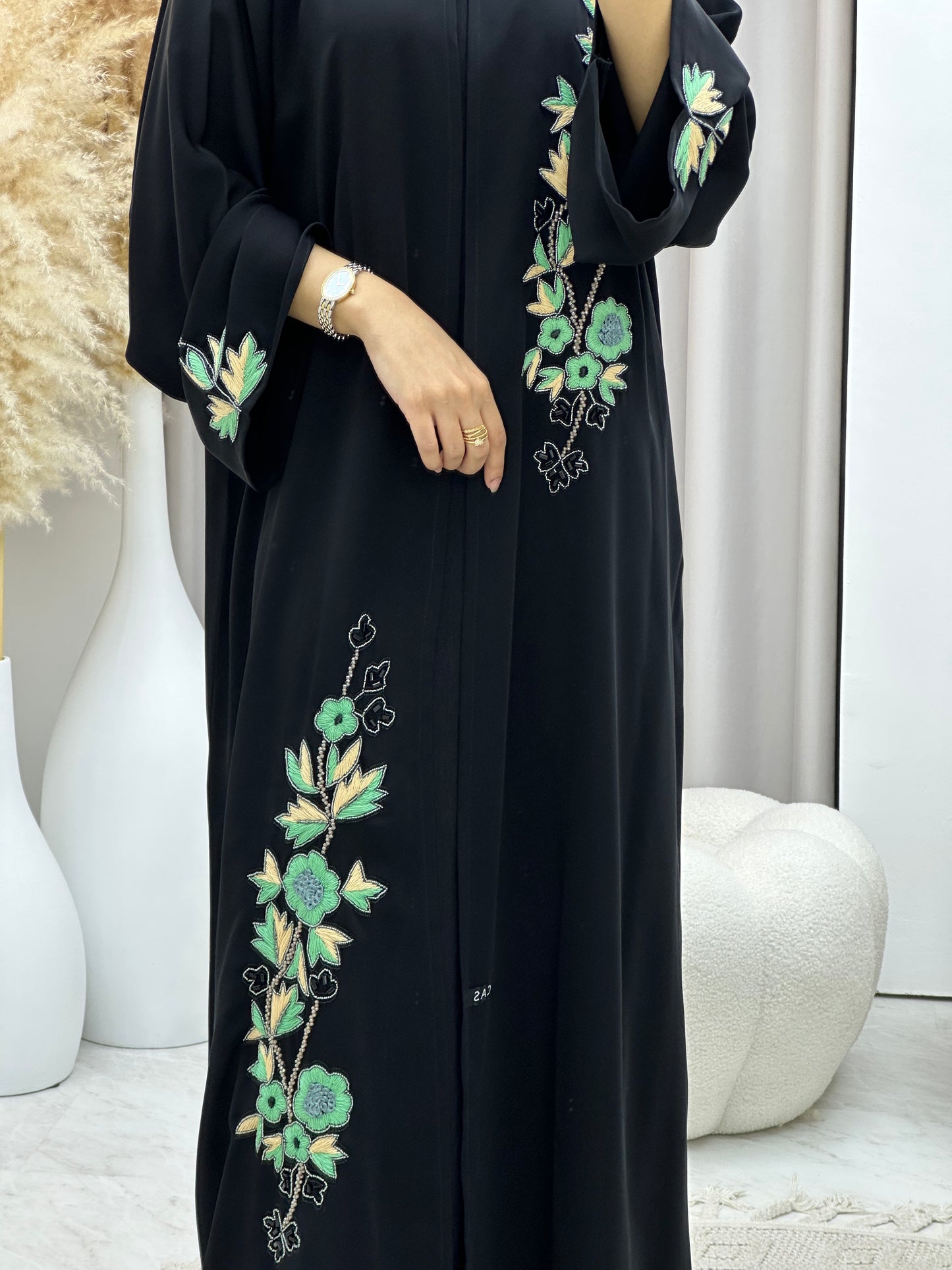 C 0436 Black Mint Abaya