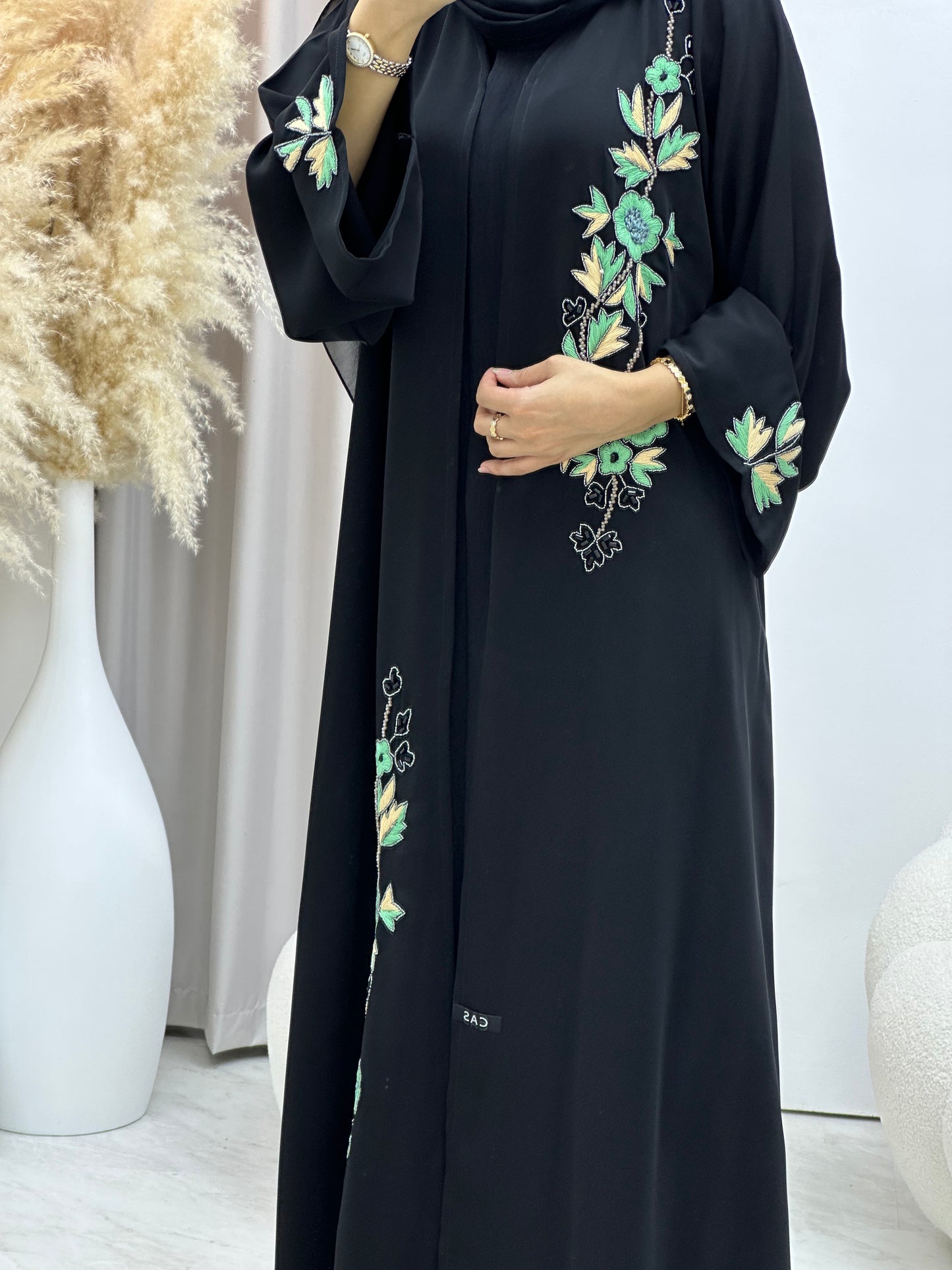 C 0436 Black Mint Abaya