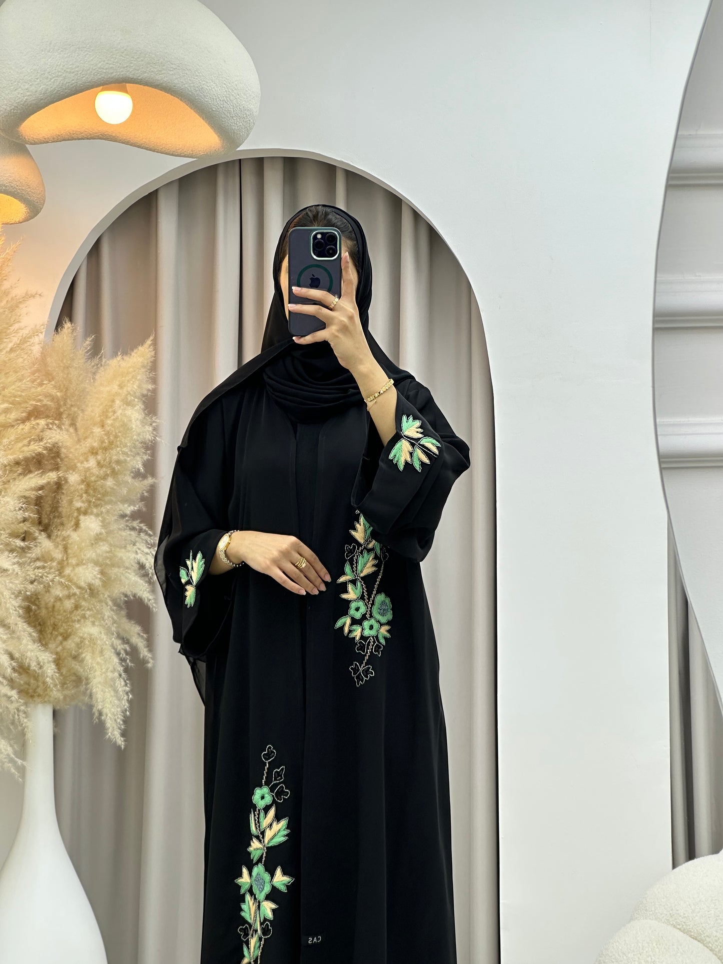 C 0436 Black Mint Abaya