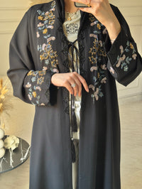عباية سوداء مطرزة بالخرز C RTW 1203 - L / 57