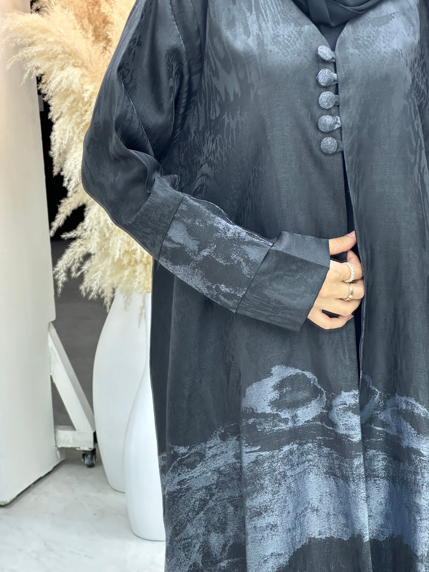 C 0227 Grey Kloosh Abaya