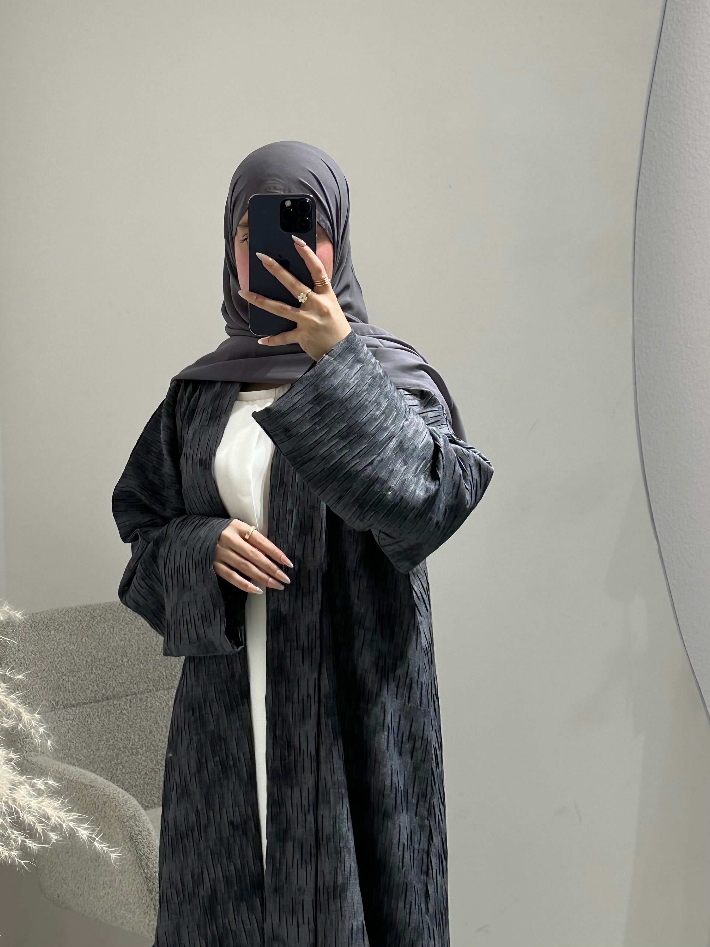 عباية رمادية داكنة C 1606-02