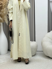 C RTW 0437 Beige Embroidery Coat Abaya