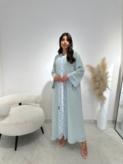C 1417-01 Mint Floral Lace Abaya