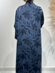 عباية مطبوعة فاخرة باللون الأزرق الداكن C 1605