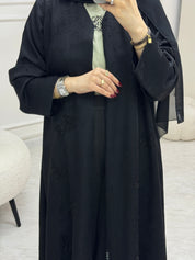 C 0989 Black Beaded Abaya