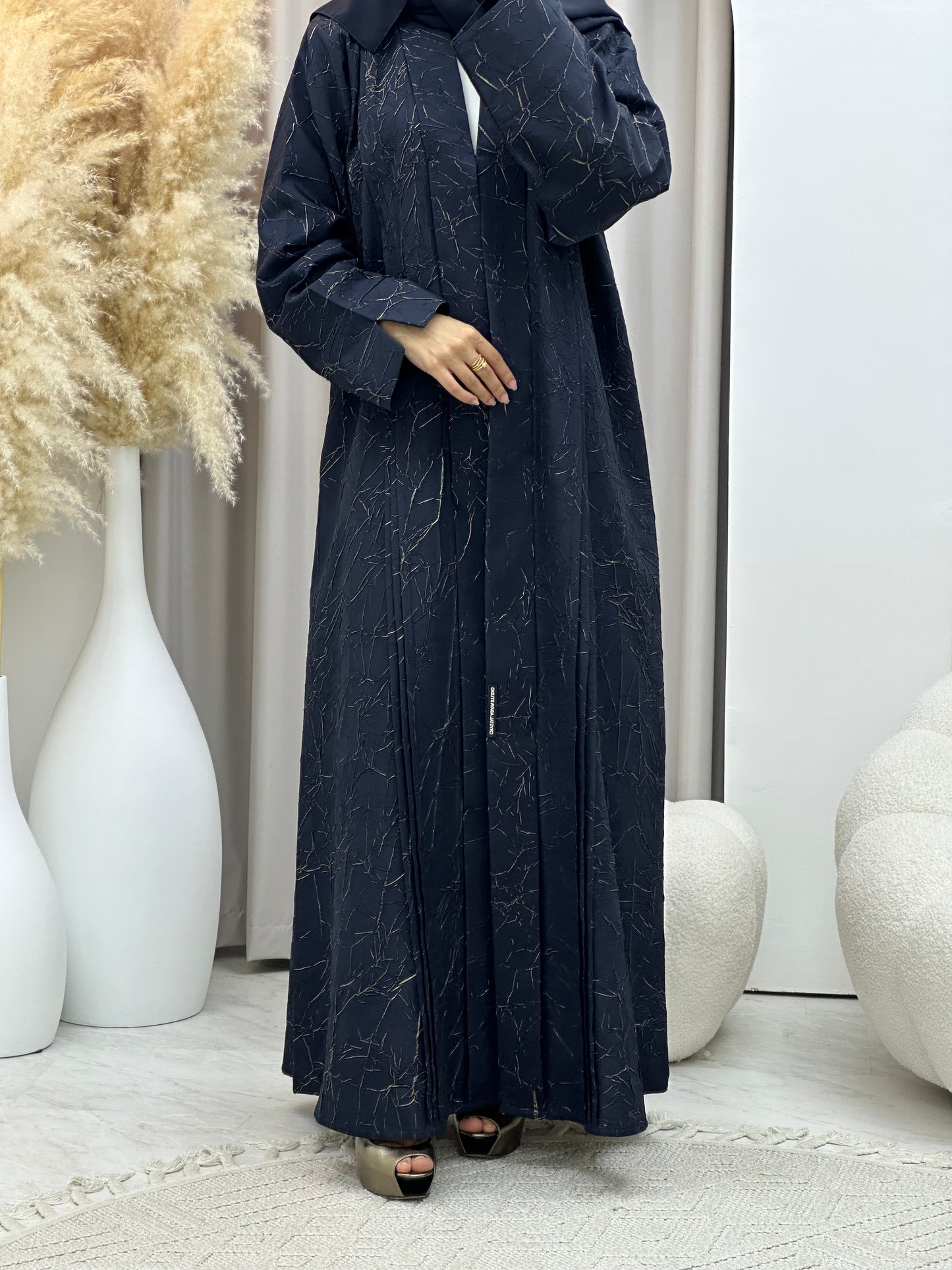 C 0438 Blue Gold Abaya